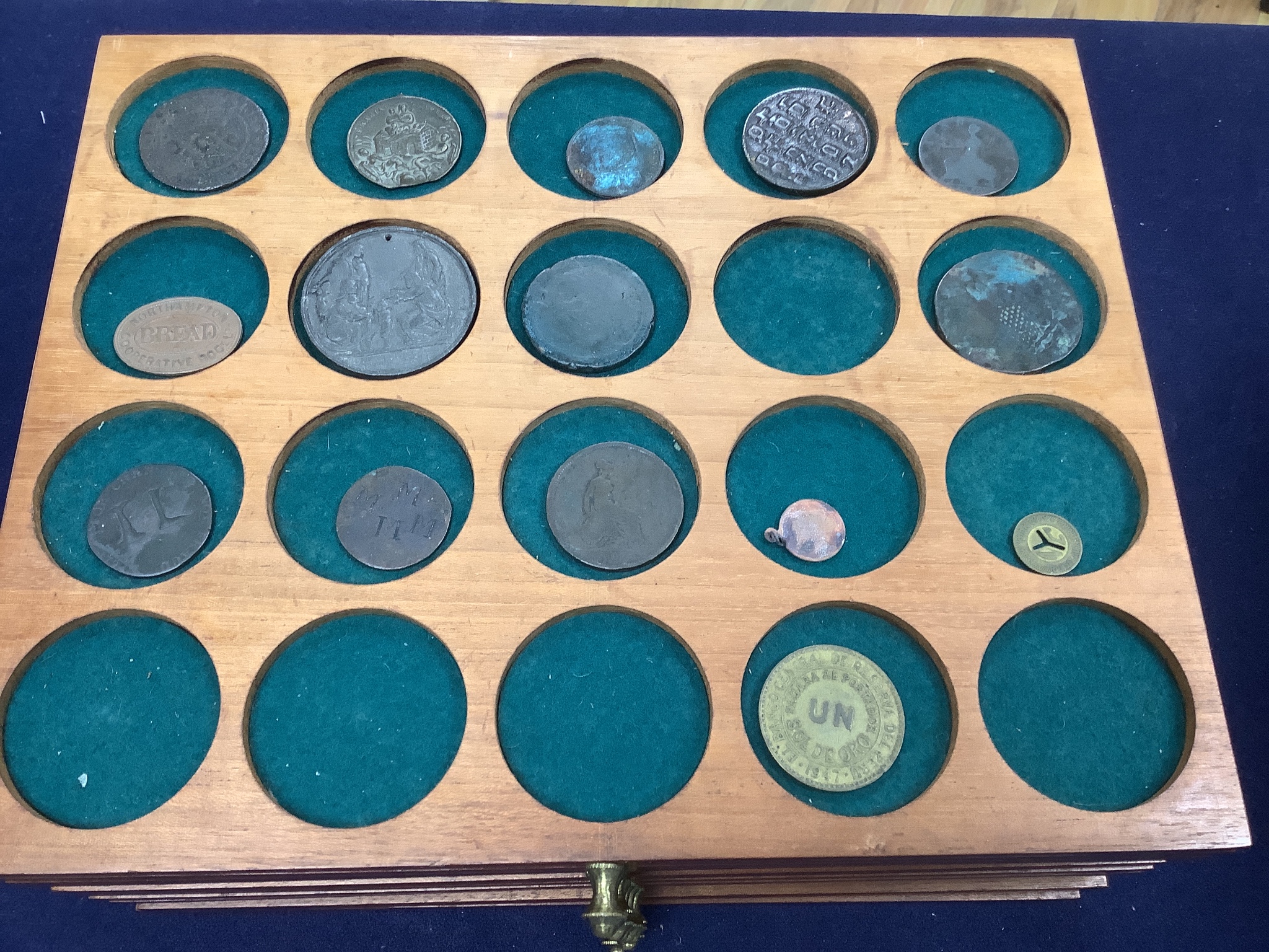 A coin collection in a coin collector's case, 30 x 26 x 17cm